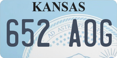 KS license plate 652AOG