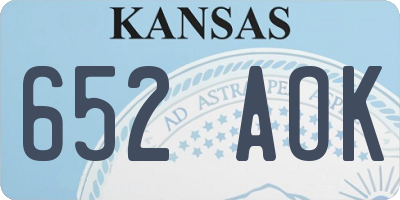 KS license plate 652AOK