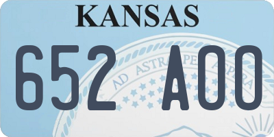 KS license plate 652AOO