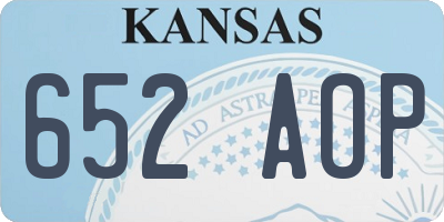 KS license plate 652AOP