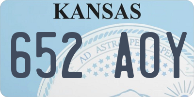 KS license plate 652AOY
