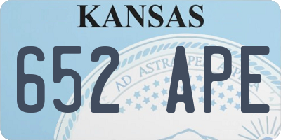 KS license plate 652APE