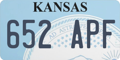 KS license plate 652APF