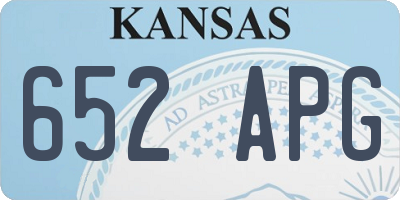 KS license plate 652APG