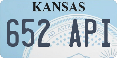 KS license plate 652API
