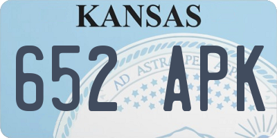 KS license plate 652APK