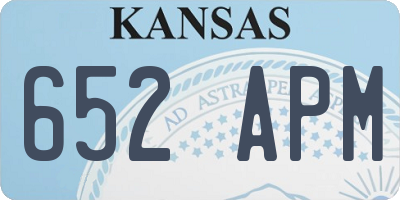KS license plate 652APM