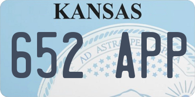 KS license plate 652APP