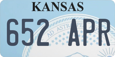 KS license plate 652APR