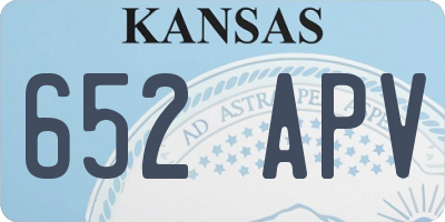 KS license plate 652APV