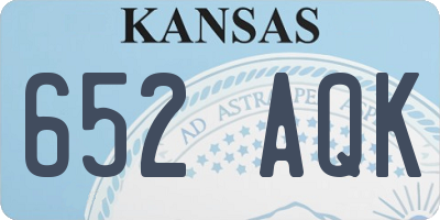 KS license plate 652AQK