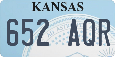 KS license plate 652AQR
