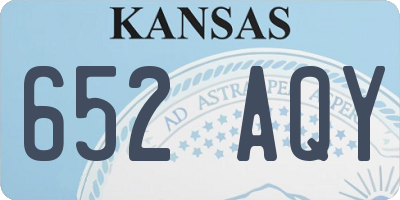 KS license plate 652AQY