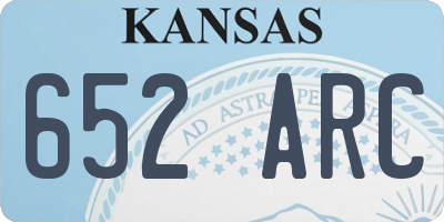 KS license plate 652ARC