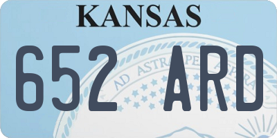 KS license plate 652ARD