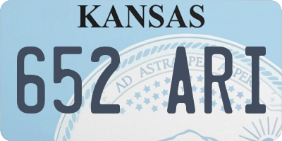 KS license plate 652ARI