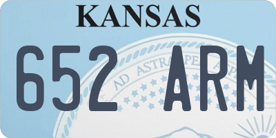 KS license plate 652ARM