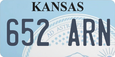 KS license plate 652ARN
