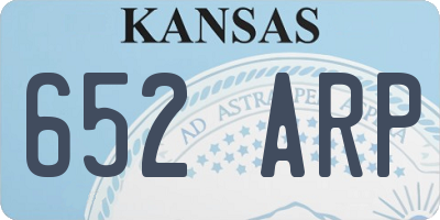 KS license plate 652ARP
