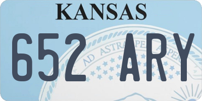 KS license plate 652ARY
