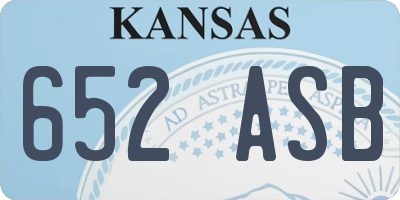 KS license plate 652ASB