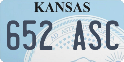 KS license plate 652ASC