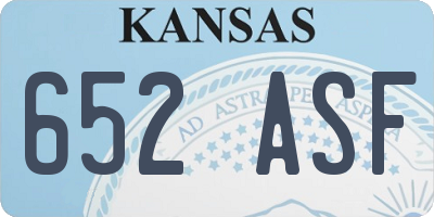 KS license plate 652ASF