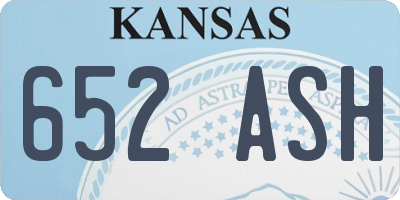 KS license plate 652ASH