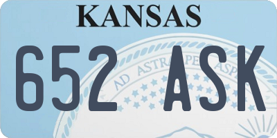 KS license plate 652ASK