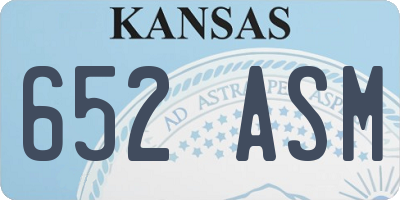 KS license plate 652ASM