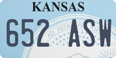 KS license plate 652ASW