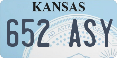 KS license plate 652ASY