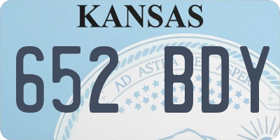 KS license plate 652BDY
