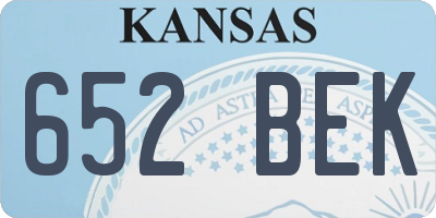 KS license plate 652BEK