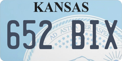 KS license plate 652BIX
