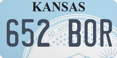 KS license plate 652BOR