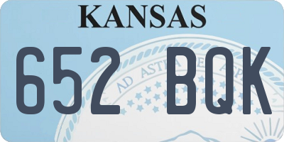 KS license plate 652BQK