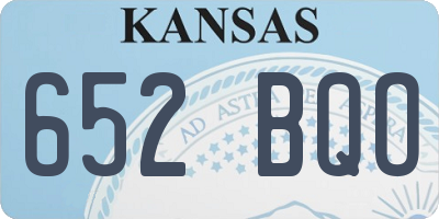 KS license plate 652BQO