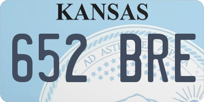 KS license plate 652BRE