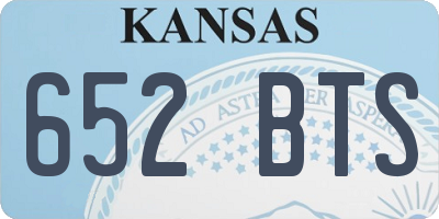 KS license plate 652BTS