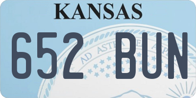 KS license plate 652BUN