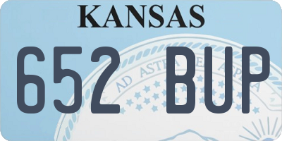 KS license plate 652BUP