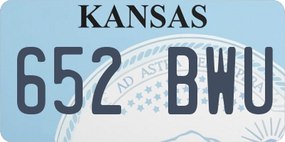 KS license plate 652BWU