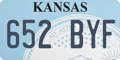 KS license plate 652BYF