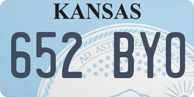 KS license plate 652BYO