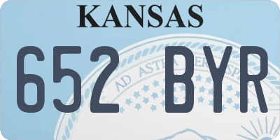 KS license plate 652BYR