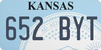 KS license plate 652BYT