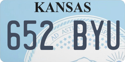KS license plate 652BYU