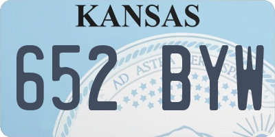 KS license plate 652BYW