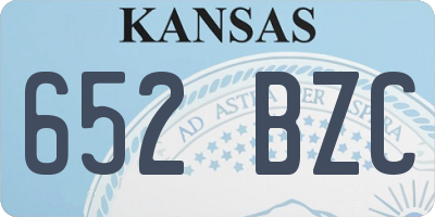 KS license plate 652BZC